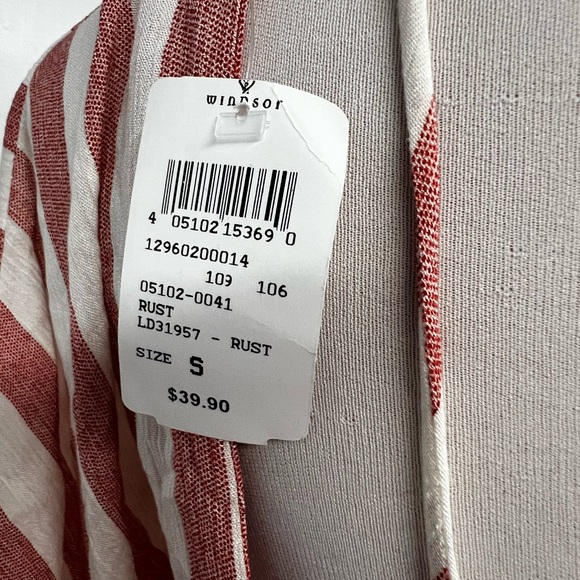 Nwt Essue Macy Blackwell Pink White Hotel Striped ButtonUp open back Dress sz S - Picture 14 of 15